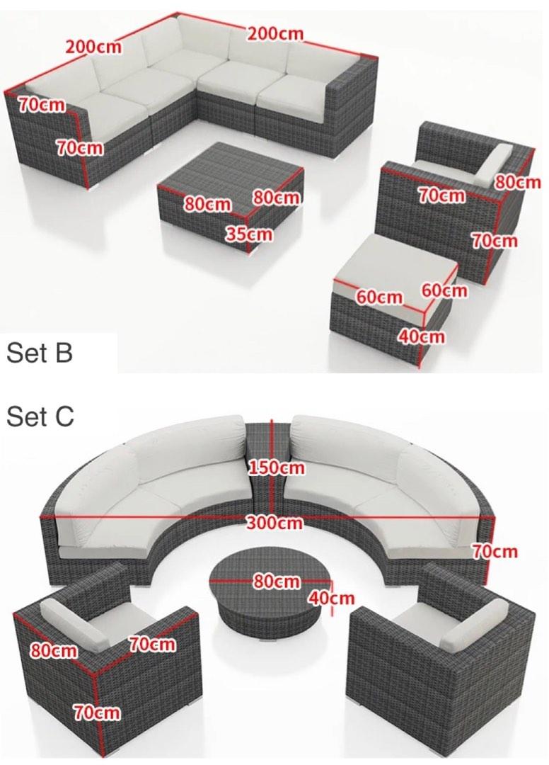 Customise Outdoor Sofa Storage Armchair Lounge Seat Footrest Coffee