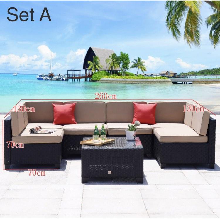Customise Outdoor Sofa Storage Armchair Lounge Seat Footrest Coffee