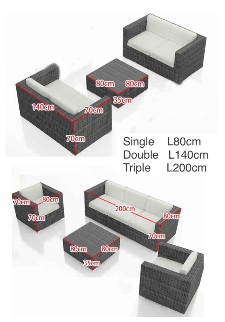 Customise Outdoor Sofa Storage Armchair Lounge Seat Footrest Coffee