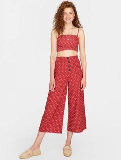 Stradivarius Cropped Polkadot Trousers