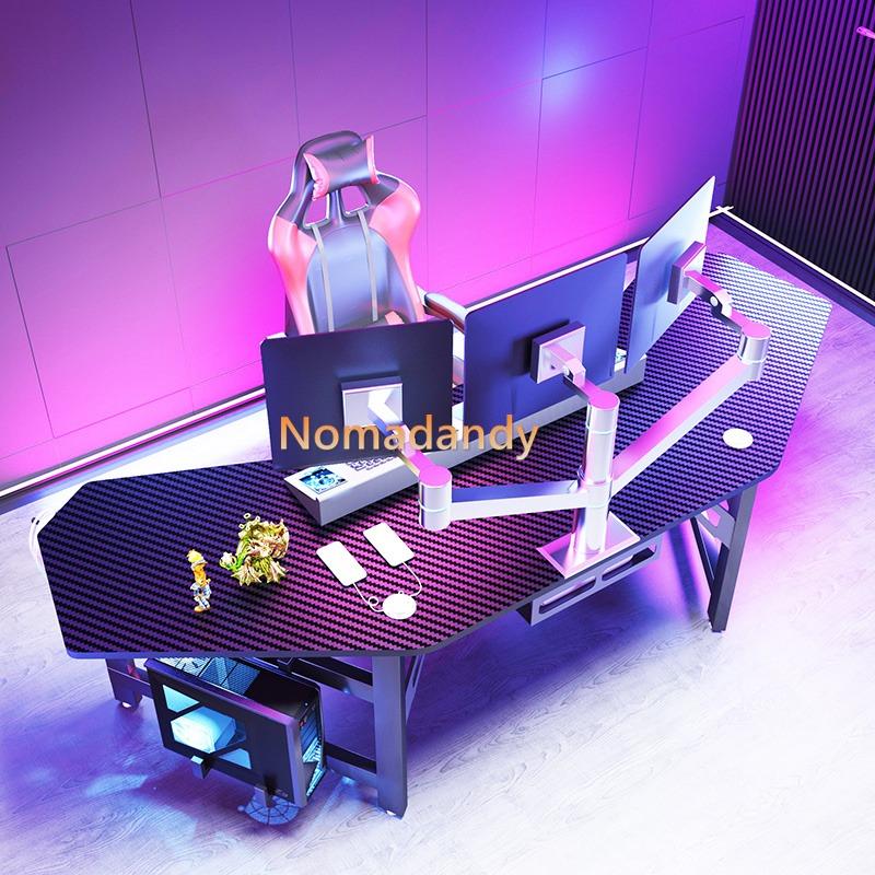 Surrounding Office Table Gaming Table with RGB Lighting Big Size Desk for Tiktok Streaming