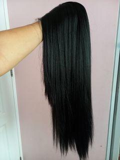 SYNTHETIC LACE FRONT WIG BLACK LONG