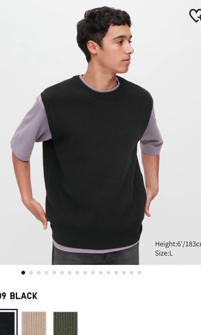 Uniqlo Knitted Vest, Men's Fashion, Tops & Sets, Vests on Carousell