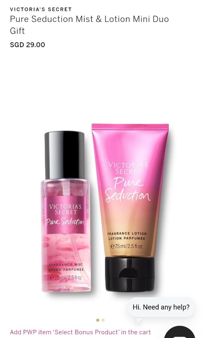 Victoria Secret Pure Seduction Mist and Lotion, Beauty & Personal Care ...