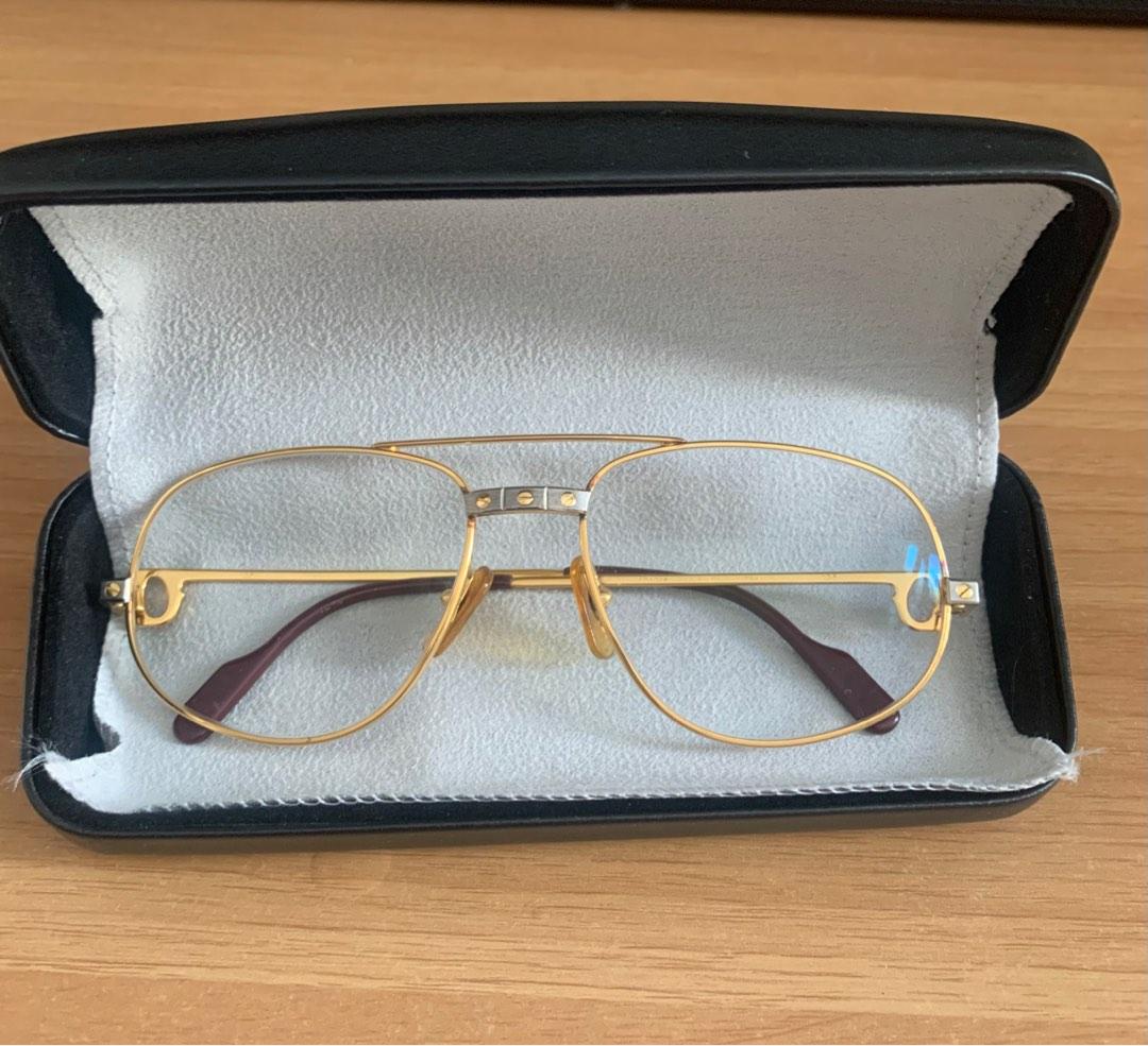 Vintage Cartier Santos Men s Eyeglasses Tear Drop Yellow Gold Frame Carousell