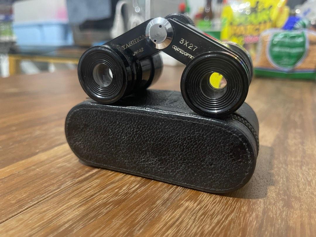 YASHICA 3x27 vintage binoculars (Category: Hiking & Camping) located in Quezon City. Submitted by echoolit (Listing ID 1190793667, Image 1). Description: For sale Vintage binoculars YASHICA brand Made in Japan Coated optics 3x 27 JB142 model J-E10 Price is negotiable Delmonte QC area.