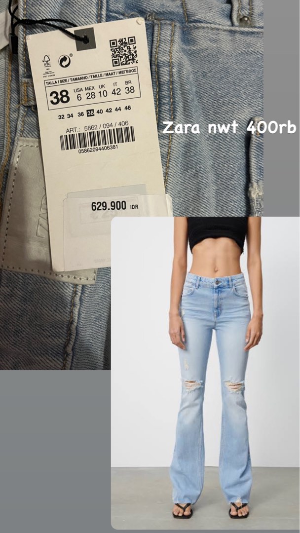 Zara Jeans Fesyen Wanita Pakaian Wanita Bawahan Di Carousell