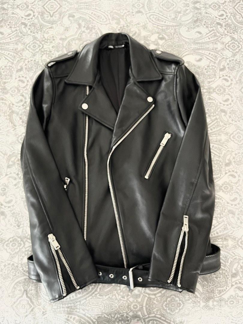 Zara Leather Biker Jacket, Men's Fashion, Coats, Jackets and Outerwear