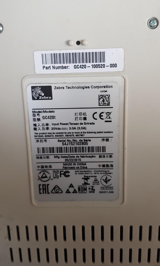 Zebra GC420t label printer, Computers & Tech, Printers, Scanners