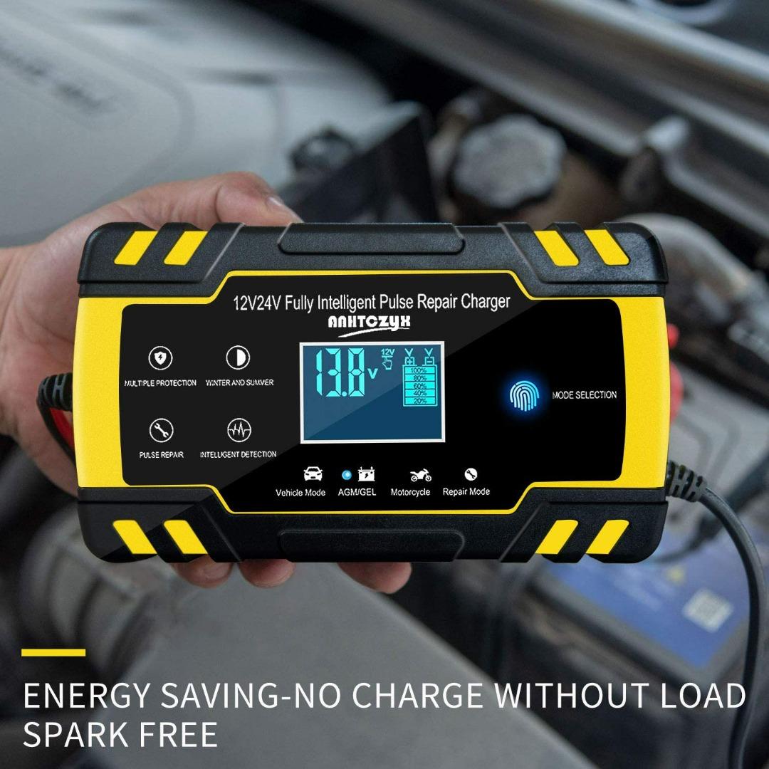 030) ANHTCZYX Car Battery Charger, 12V 8A/24V 4A, suitable for golf