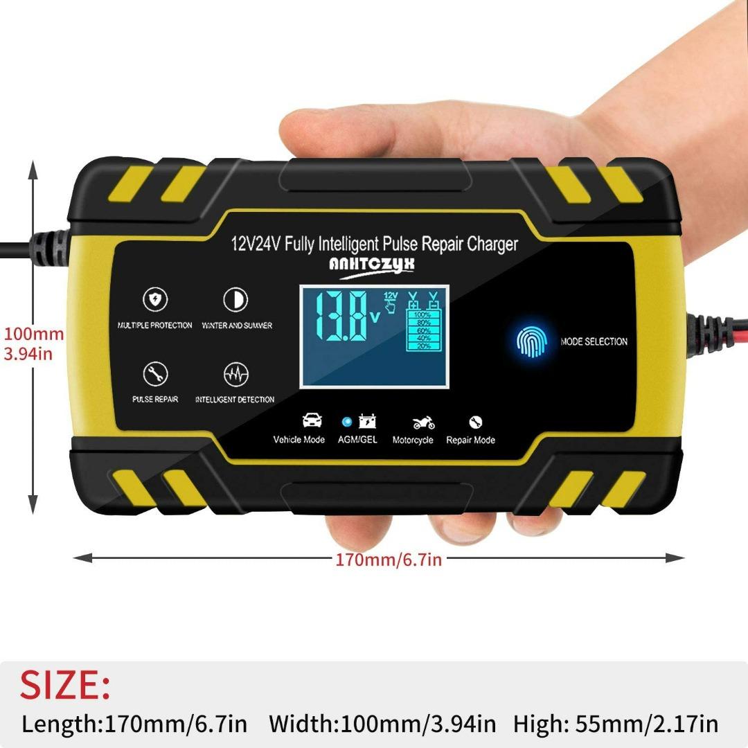 030) ANHTCZYX Car Battery Charger, 12V 8A/24V 4A, suitable for golf