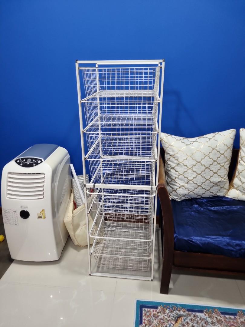 2 IKEA storage with wire mesh baskets, Furniture & Home Living