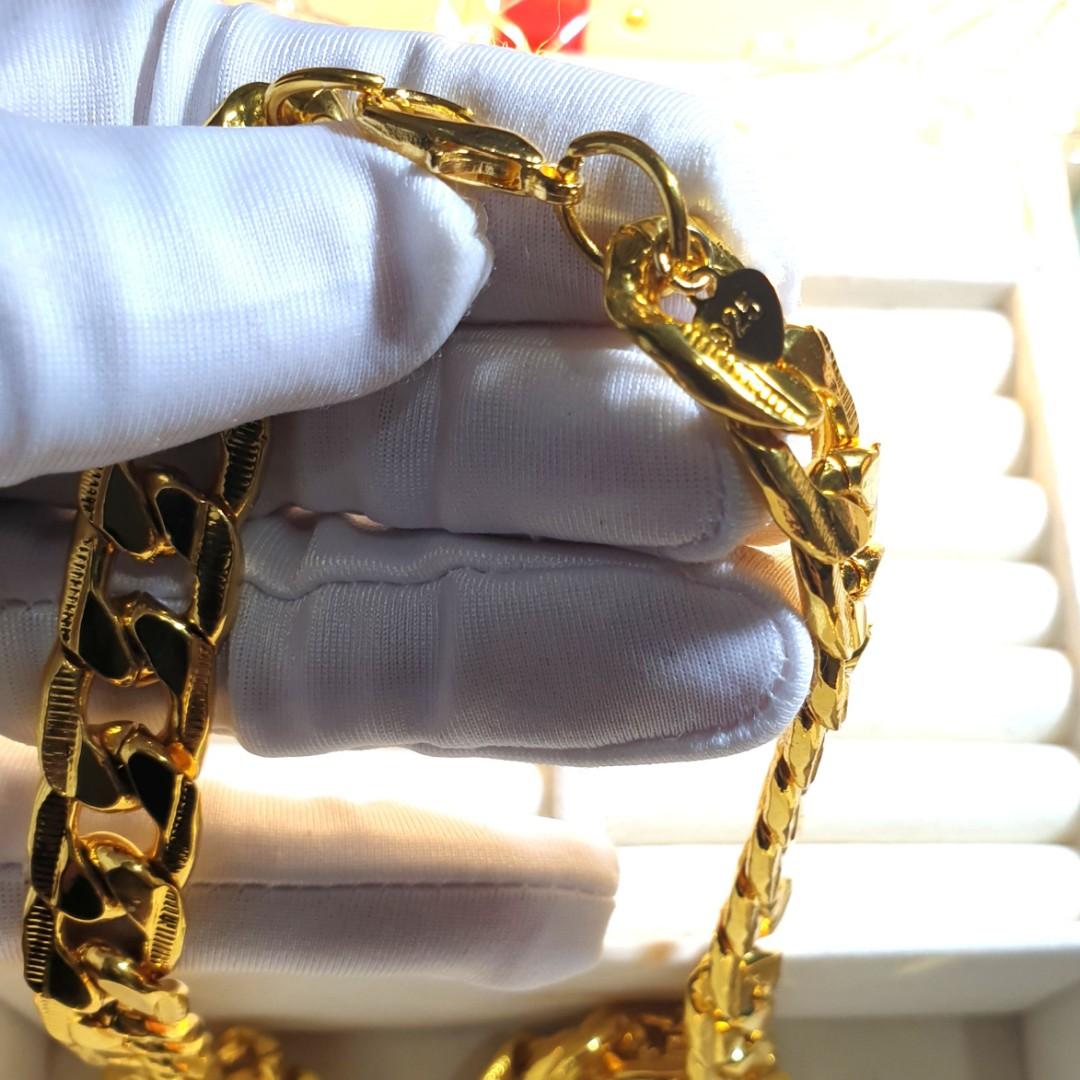Gold necklace mens clearance 24k