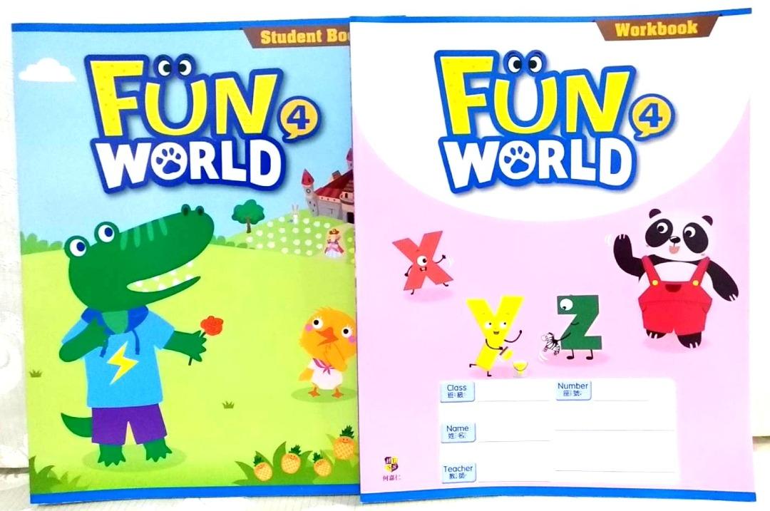 全新 學生 國小 Fun World 4 二下 2下 二年級 英語 英文 課本 習作 Hess 何嘉仁 學生版 教科書, 書籍、休閒與玩具
