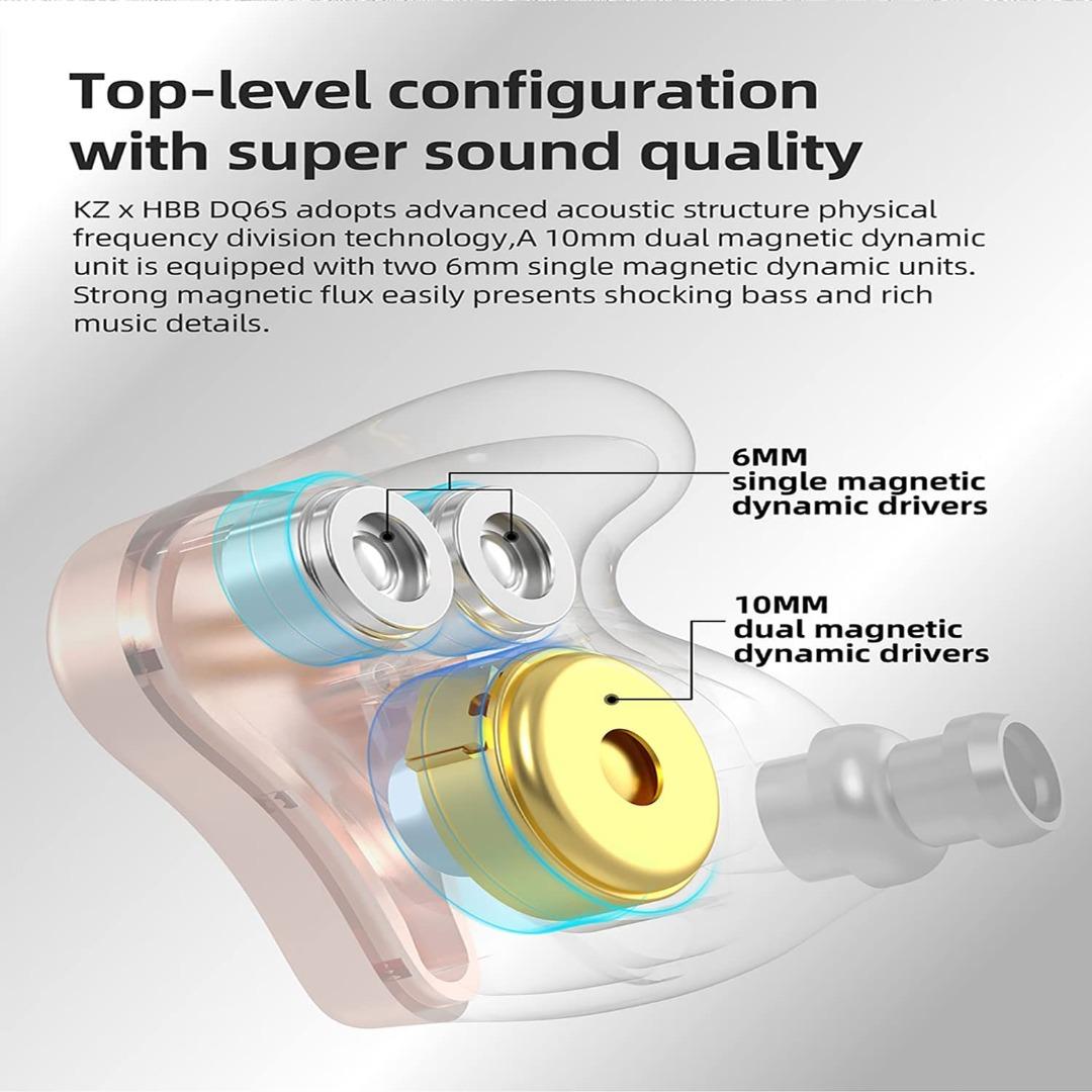 實體店鋪KZ DQ6S in-Ear Monitors Made for Music Lovers Wired