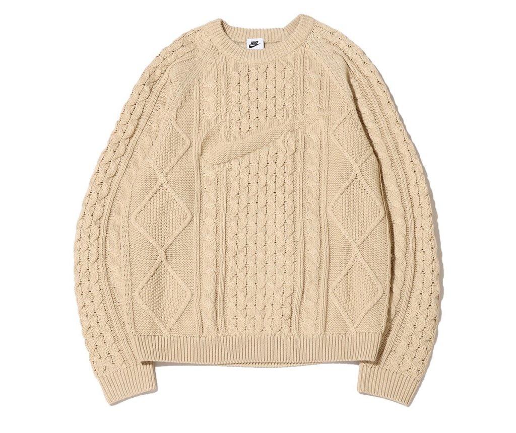 訂購preorder] NIKE CABLE KNIT SWEATER Logo 麻花針織毛衣, 女