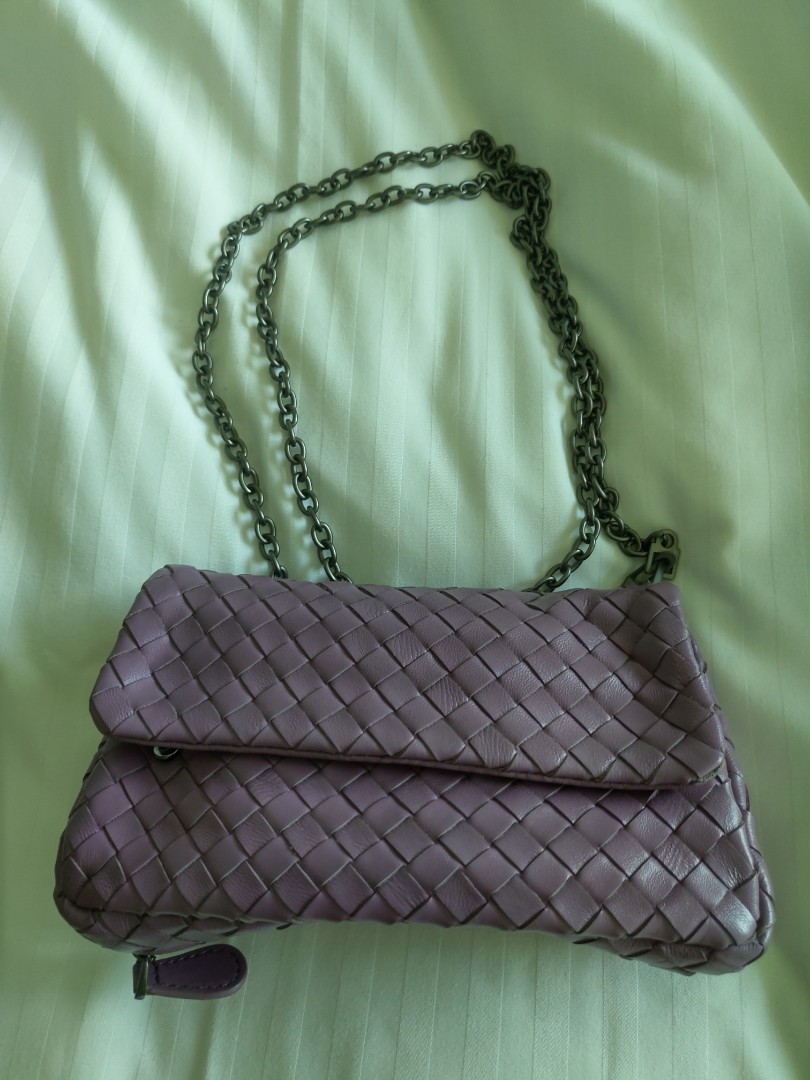 BV同款- 紫色小斜挎袋Small crossbody bag, 女裝, 手袋及銀包, 單肩包