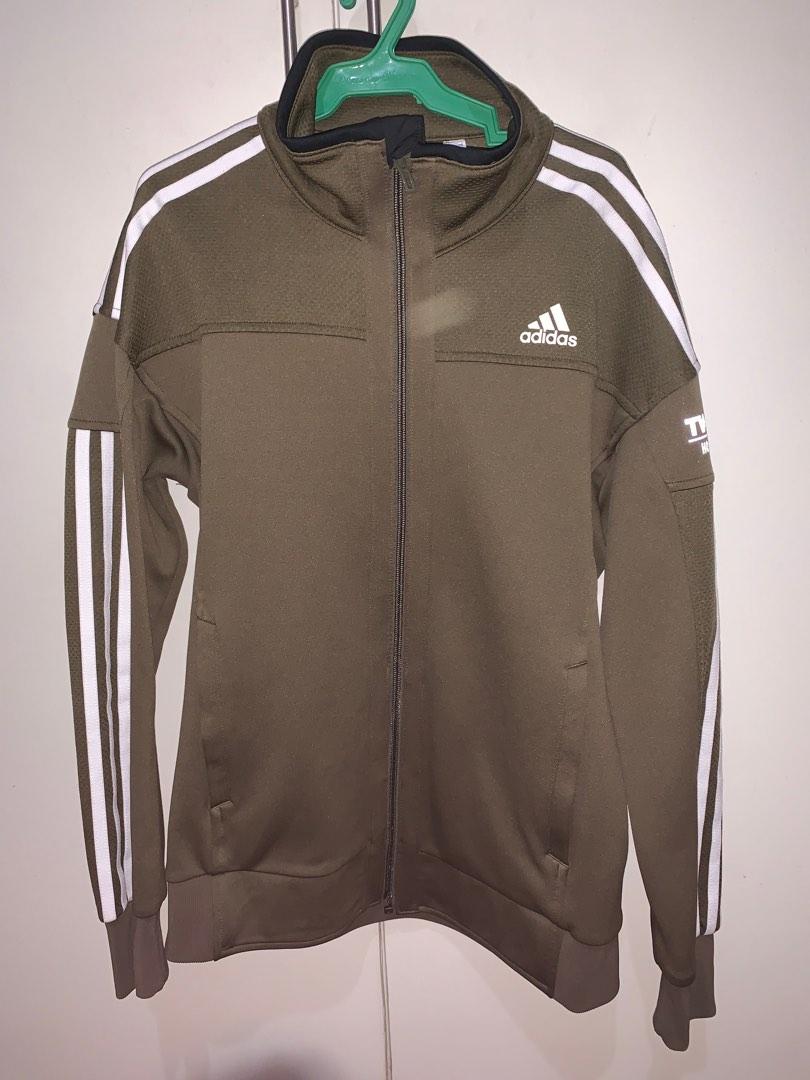 Adidas windbreaker army clearance green