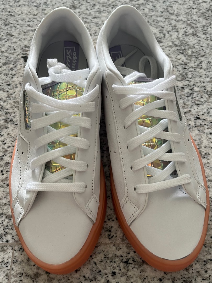White holographic adidas 2025