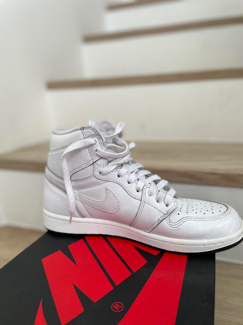 Jordan 1 white perforated best sale