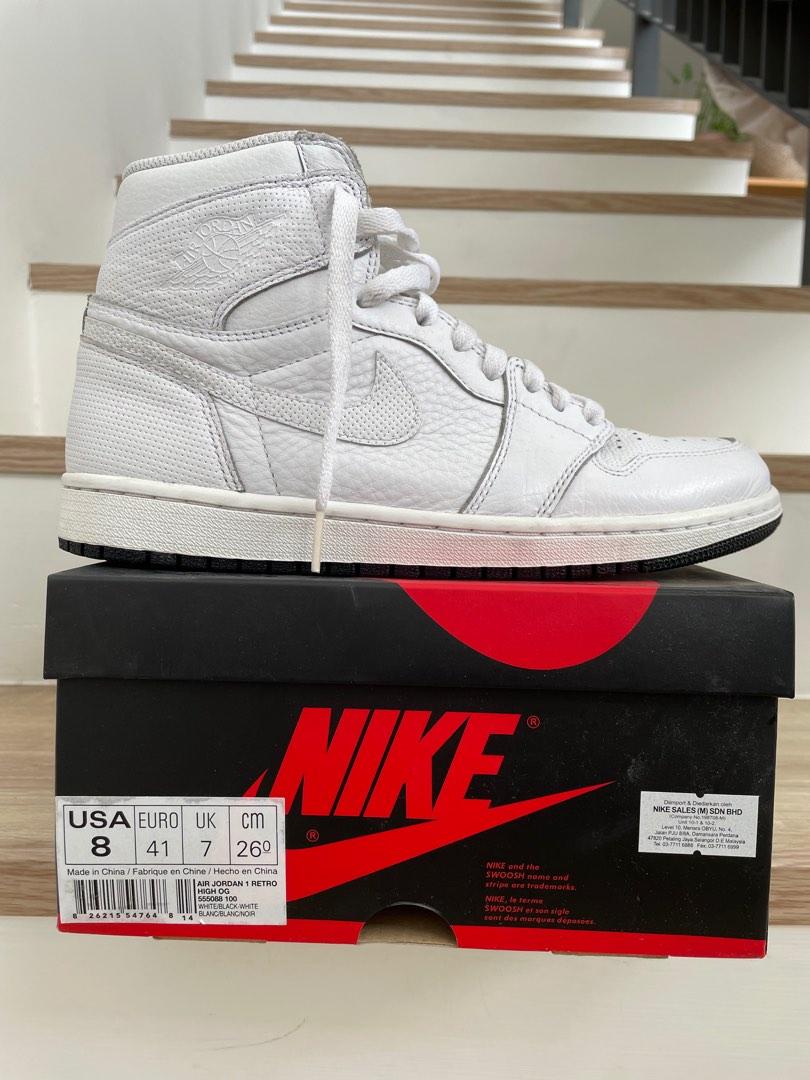 Air jordan 1 retro high og perforated white discount
