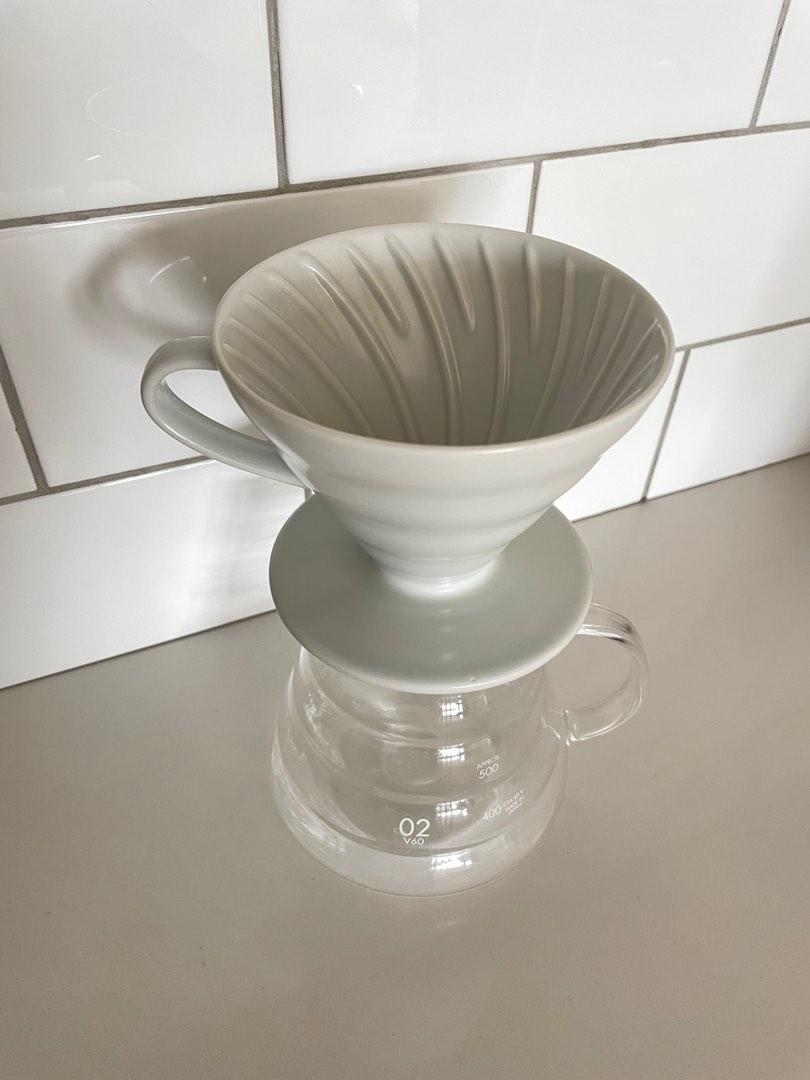 [ALL IN] Hario V60 02 Ceramic Dripper in Matte White + Hario V60 Clear