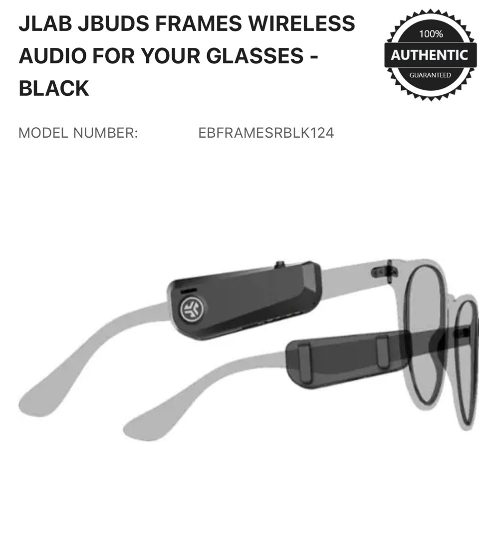 Jlab - JBuds Frames Wireless Audio for Your Glasses - Black