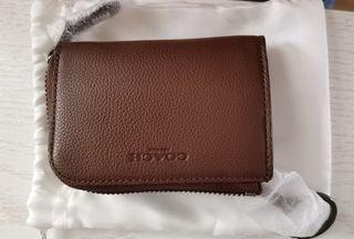 Authentic coach card holder small wallet with key ring