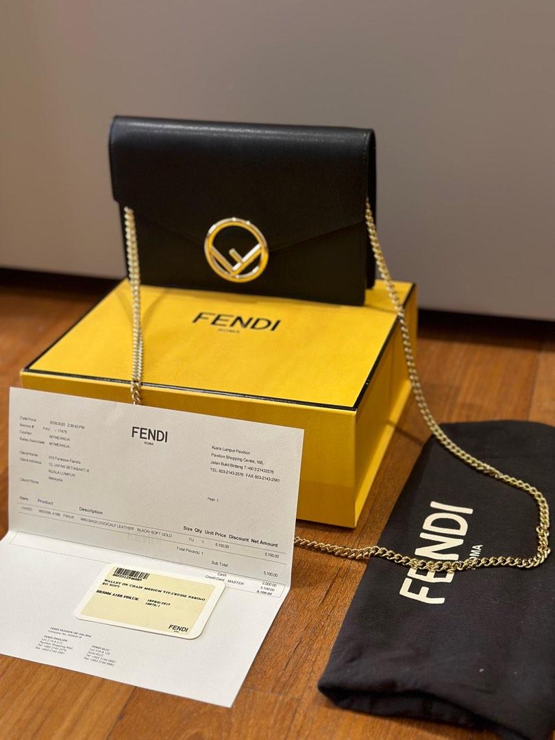 Authentic Fendi Wallet on Chain Black