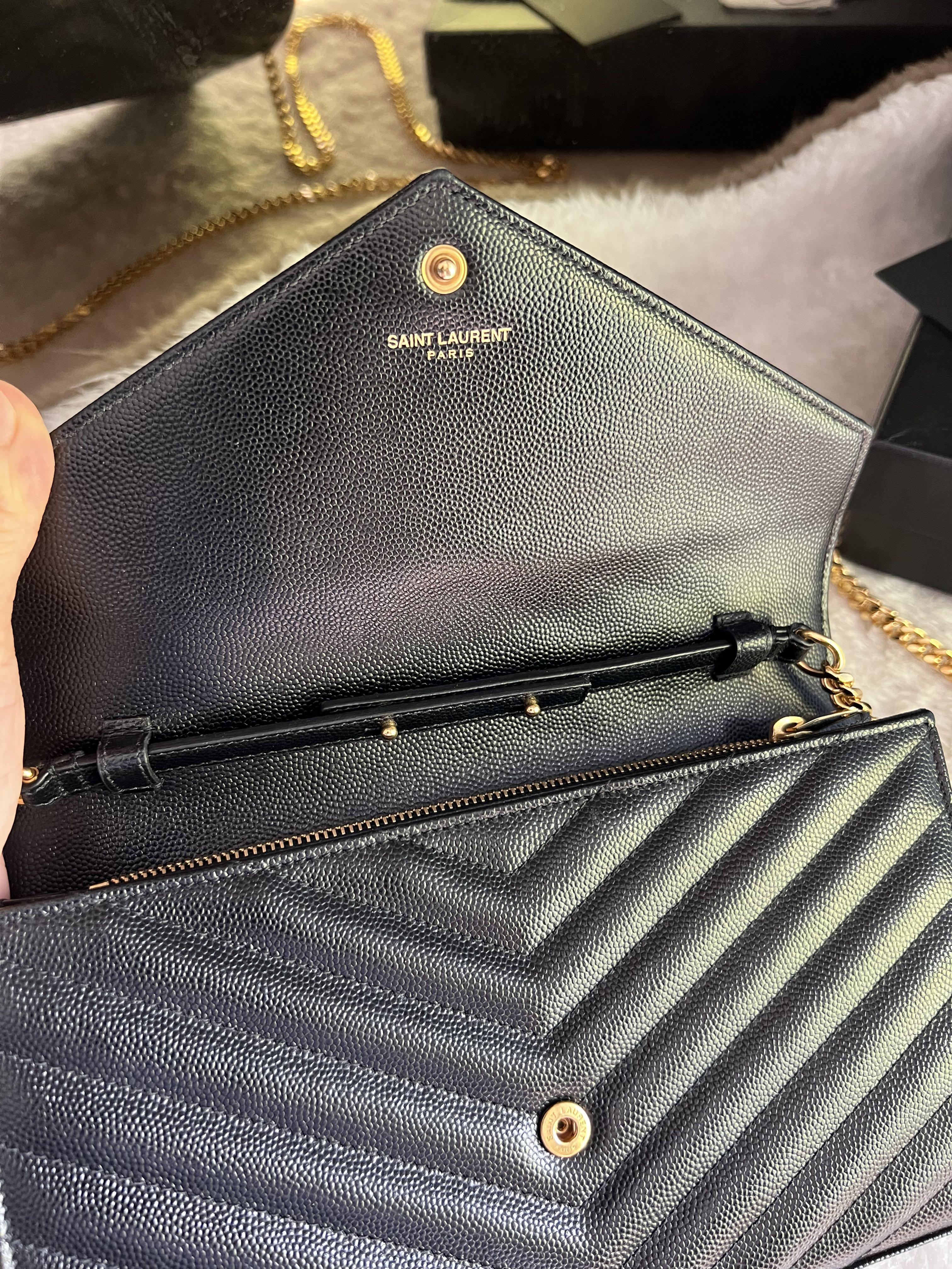 Authentic YSL Saint Laurent WOC Large wallet on chain, Luxury, Bags &  Wallets on Carousell