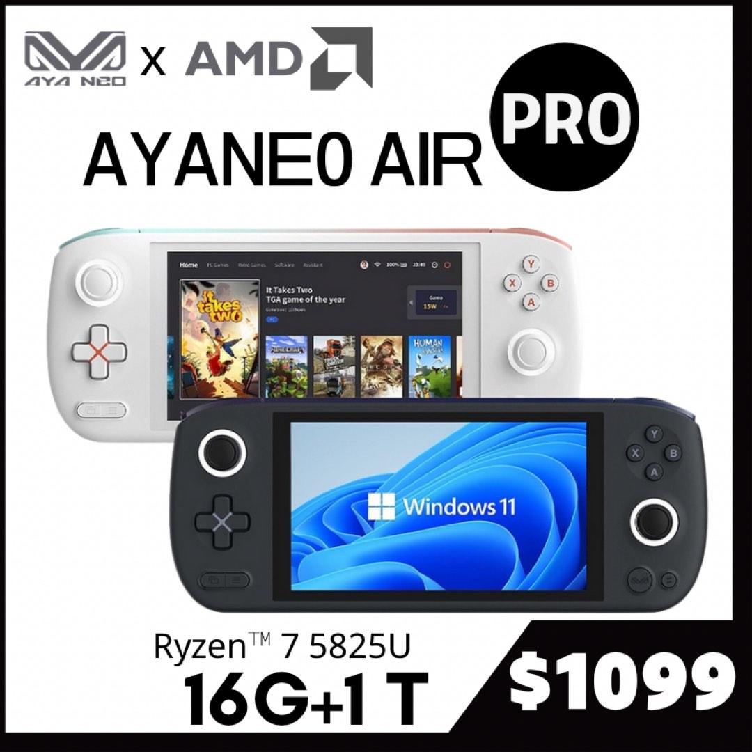 AYANEO AIR PRO AMD Ryzen7 5825U (16G+1TB 黑白色现货), 電腦＆科技