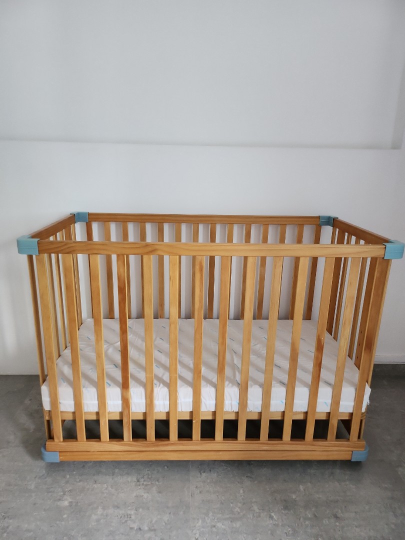 light oak cot