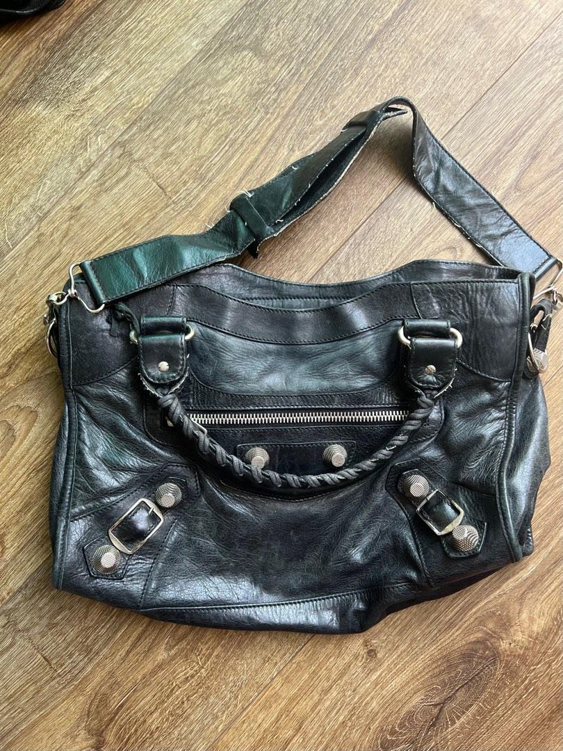 Balenciaga motorcycle online bag silver