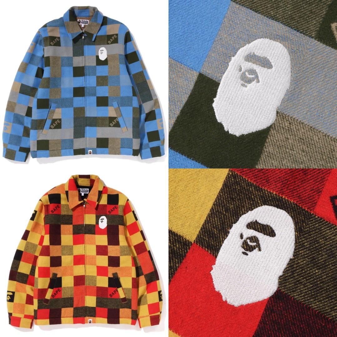 BAPE BLOCK CHECK RELAXED FIT LIGHT JACKET