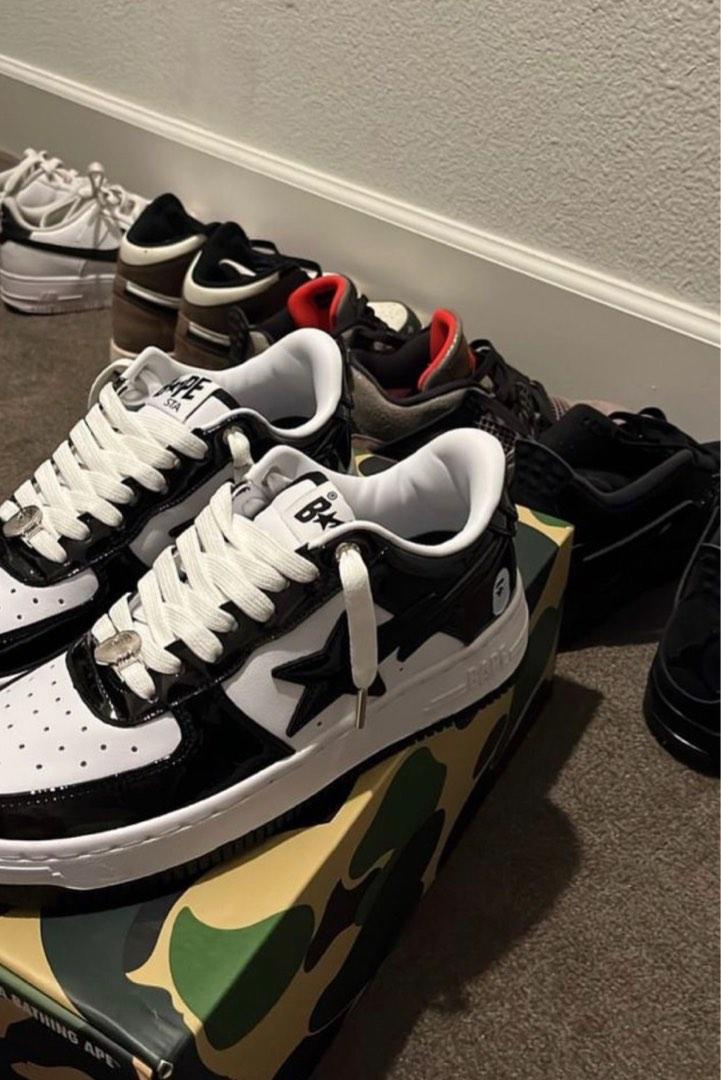 bapestas black and white, Men's Fashion, Footwear, Sneakers on Carousell