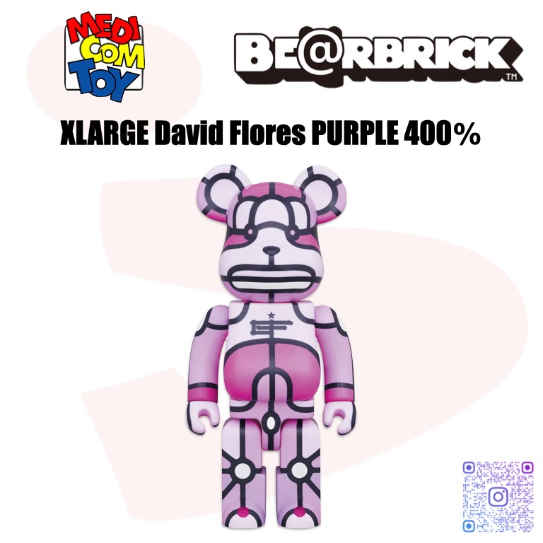 BE@RBRICK XLARGE David Flores PURPLE 400％ Bearbrick, 興趣及遊戲