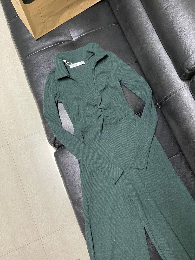 BERSHKA Green Jumpsuit, Women's Fashion, Dresses & Sets, Jumpsuits on