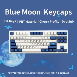 Blue Moon Keycaps | Cherry Profile | PBT Dye-Sub | Royal Kludge Tecware Keychron Akko Keycap