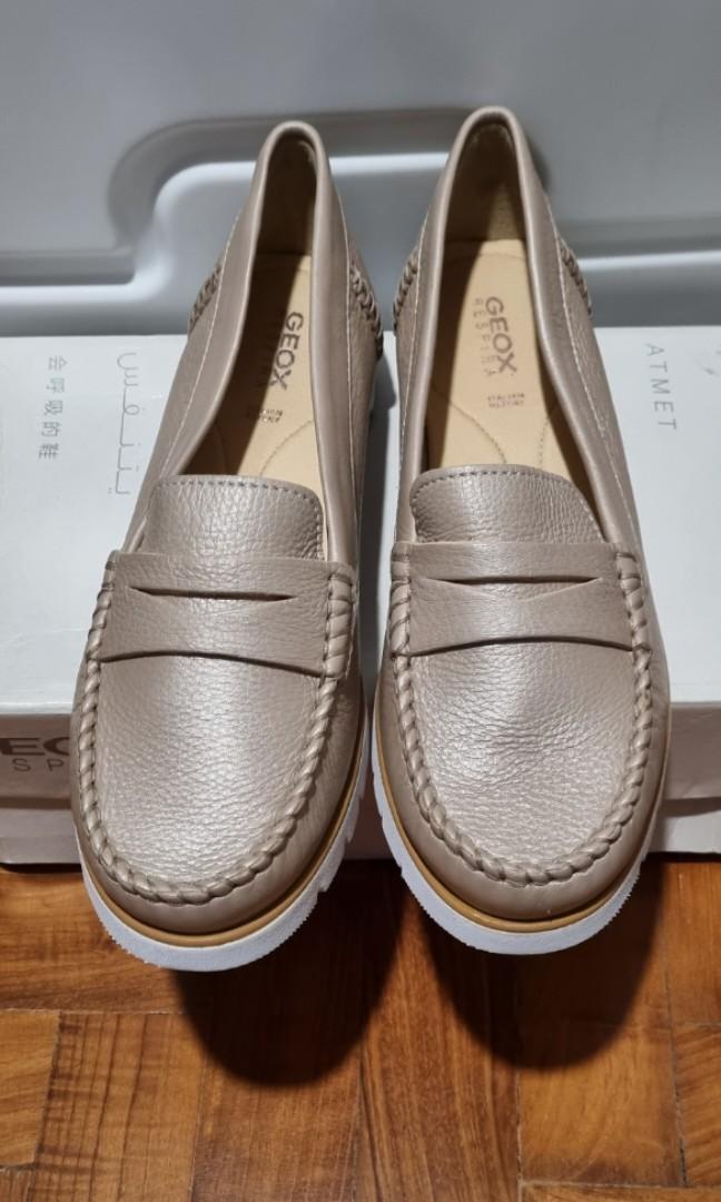 BN Geox Women Shoes Kookean Taupe Loafers US8