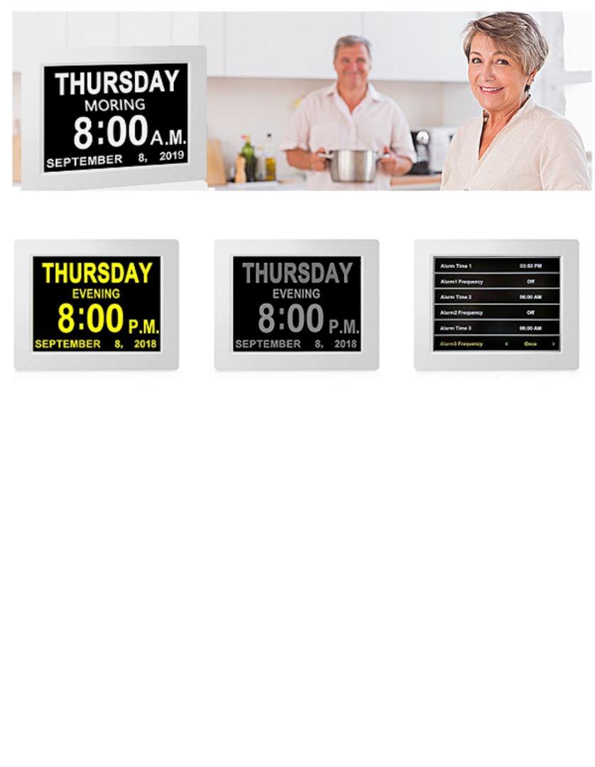 [BNIB] JALL Upgraded Digital Calendar Alarm Day Clock, 8" Large Screen