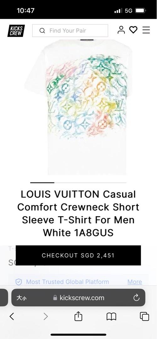 Louis Vuitton LV Casual Comfort Crewneck Short Sleeve for Men White 1A8GUS US L