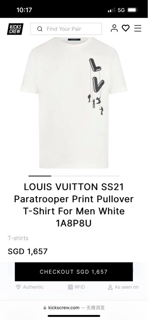 Louis Vuitton LV SS21 Paratrooper Print Pullover for Men White 1A8P8U US S