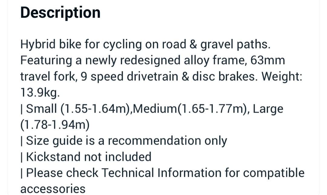 BTWIN Riverside 500 9 speed disc brake, Sports Equipment, Bicycles