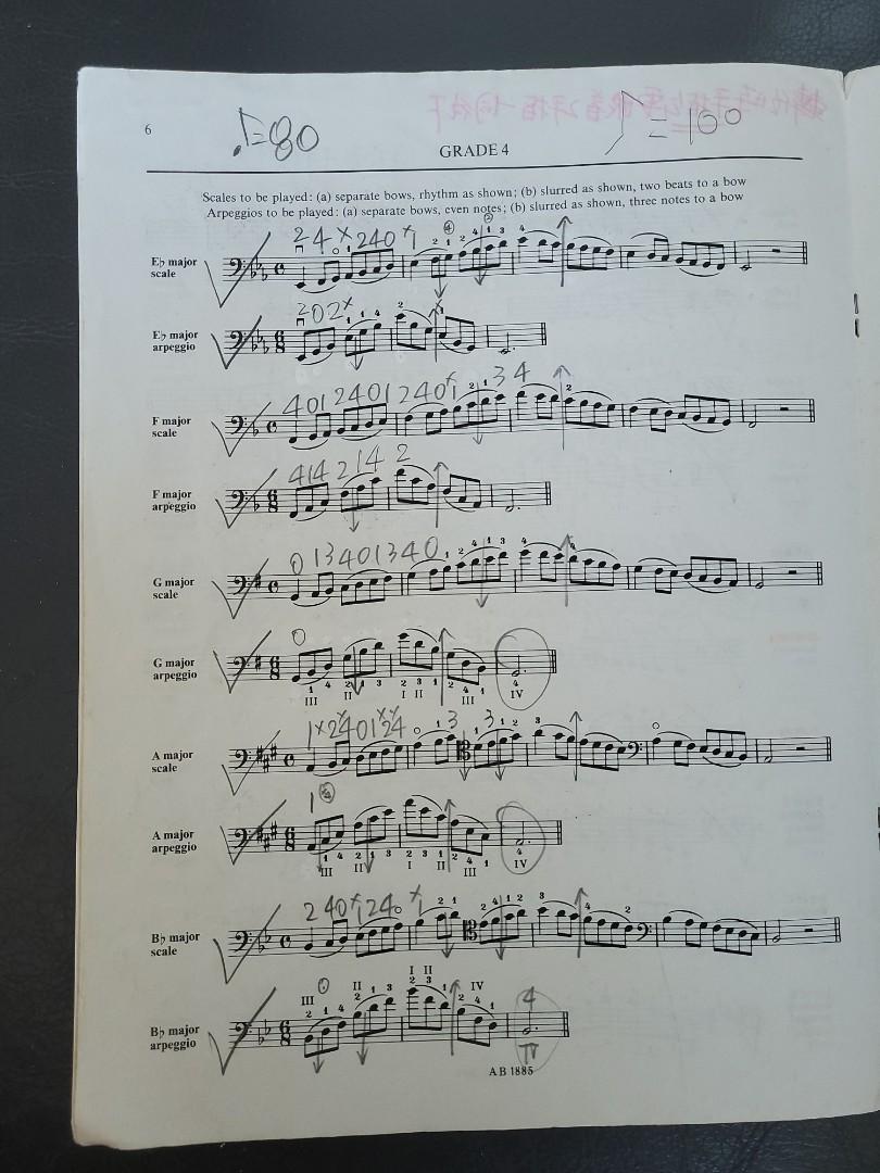 Cello scales and arpeggios grade 1 to 5, 興趣及遊戲, 音樂、樂器 & 配件, 音樂與媒體 樂譜 Carousell