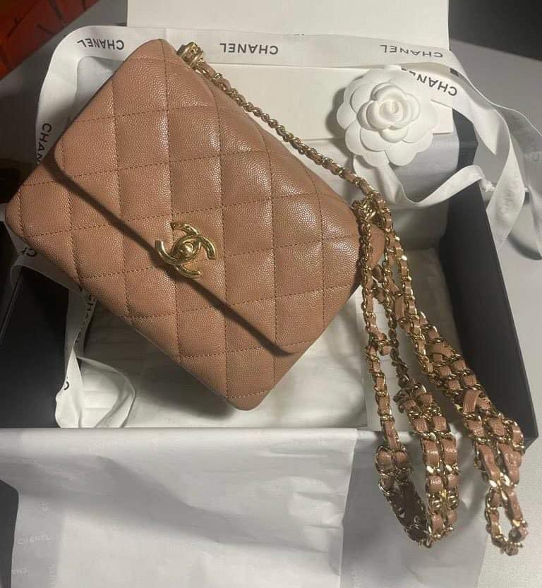 RESERVED*!💗🤎 CHANEL 22K COCO'S FIRST SMALL SIZE DARK BEIGE TAUPE
