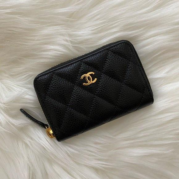 Chanel Classic Zipped Coin Purse Beige