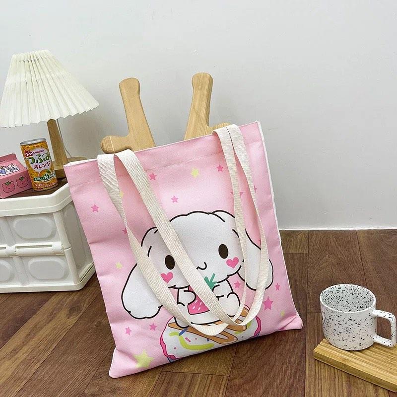 Cinnamoroll Canvas Tote Bag with a Zipped Compartment, Women's Fashion ...