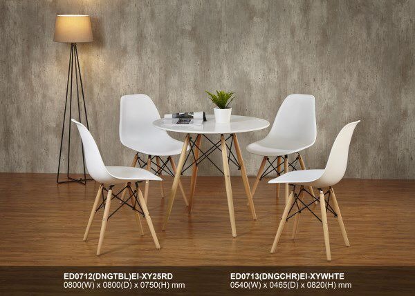 Circle Dining Table 1 Table + 4 Chairs, Furniture & Home ...