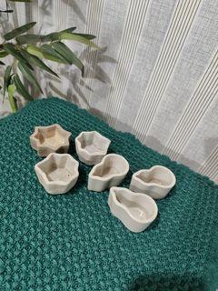 CLAY CANDLE HOLDERS 6PCS