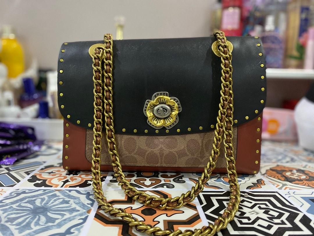 Coach refined calf leather parker shoulder bag top